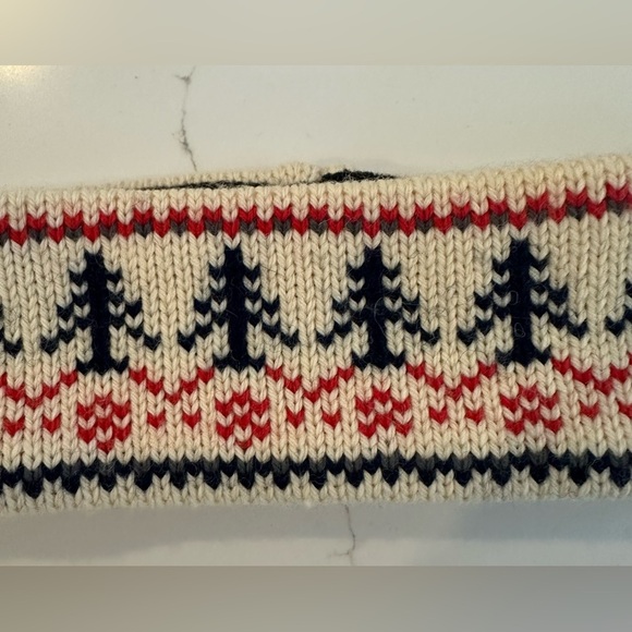 Merkley Headgear 100% wool knit headband vintage tree pattern winter unisex - Picture 2 of 6